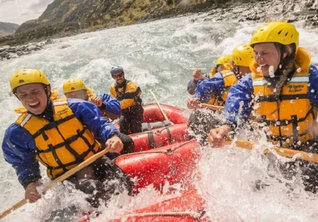 Whitewater rafting the Rangitata River near Christchurch