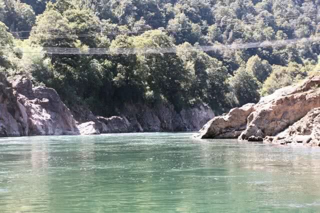 Image of the expansive Buller Gorge Swing Bridge spanning the Buller Gorge