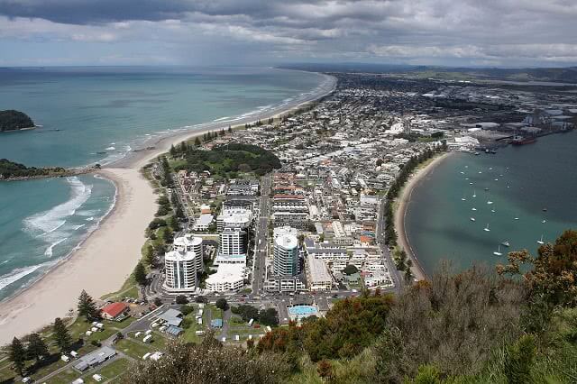 Aerial shot of Mt Maunganui Photo credit: Wikipedia