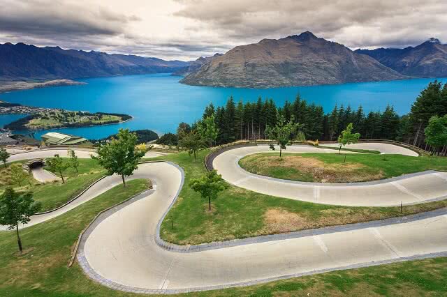 The ever popular luge track at the Queenstown Skyline Gondola