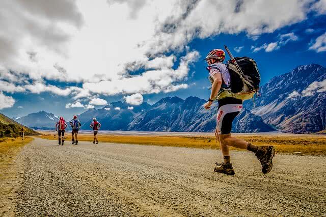 Running in the Tasman Valley in GODZone. Image credit: godzoneadventure.com