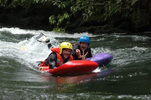 Sledging down the Kaituna River