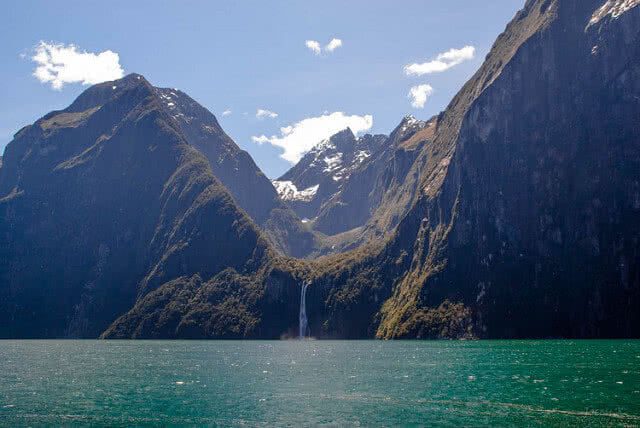 The stunning Stirling Falls at Milford Sound. Photo credit: Jocelyn Kinghorn - Flickr