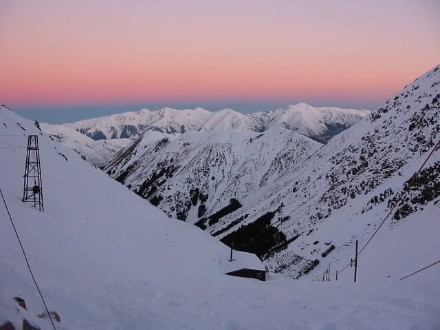 Craigieburn ski resort at sunset