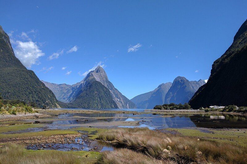 View of Mitre Peak in Milford Sound