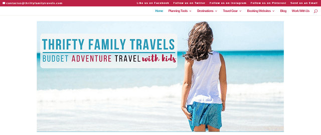 Thrifty Family Travels blog screenshot