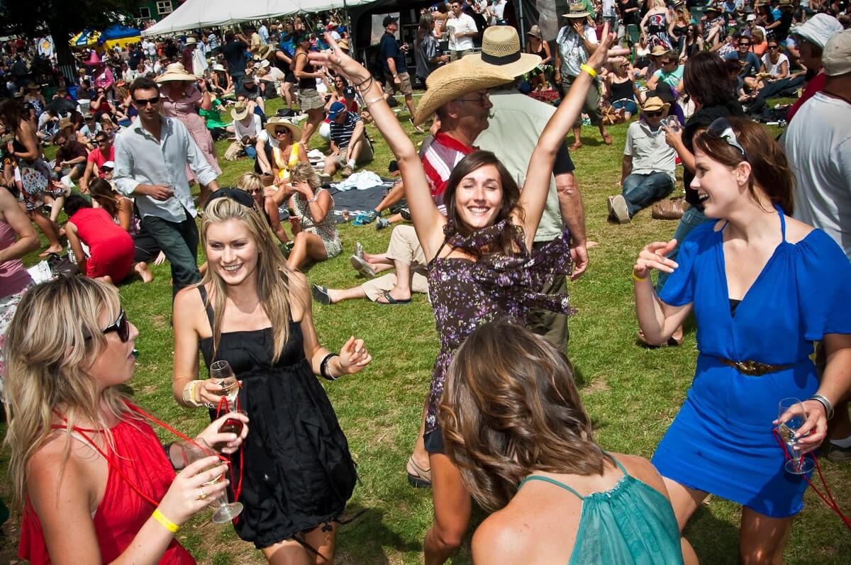 Crowd having fun at a wine festival