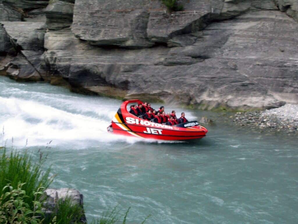 Shotover Jet speeding down the Shotover River