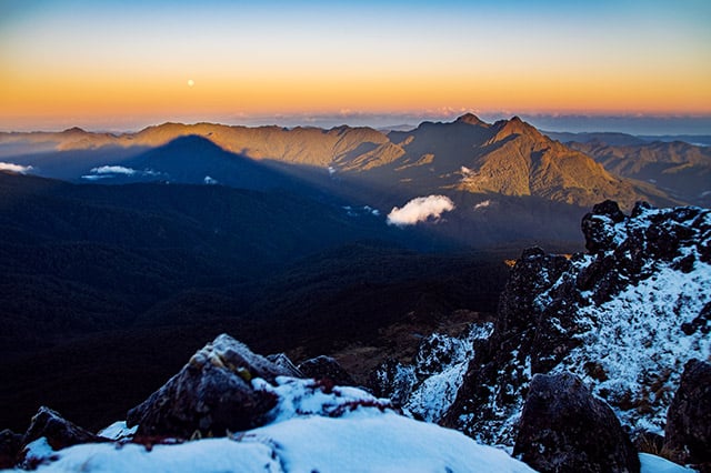 The first sunrise of over Mt Hikurangi in Gisborne