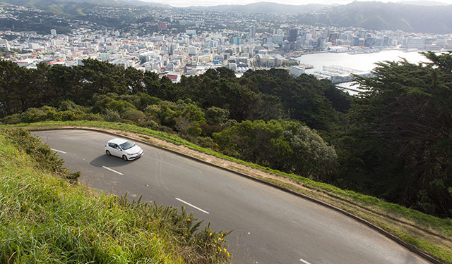 Car driving in Wellington New Zealand