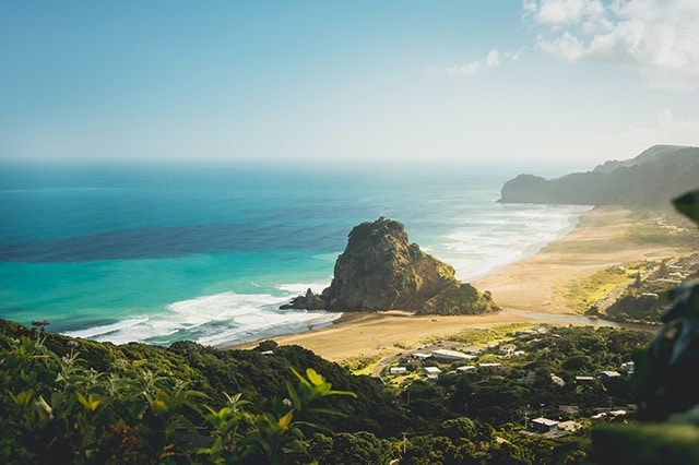 Lion rock at Piha beach in Auckland