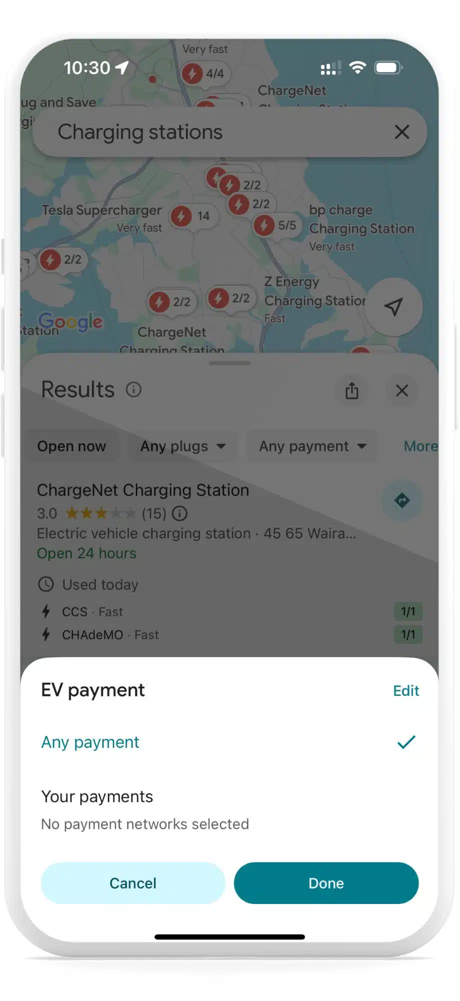 Google Maps EV Charging Stations step 6